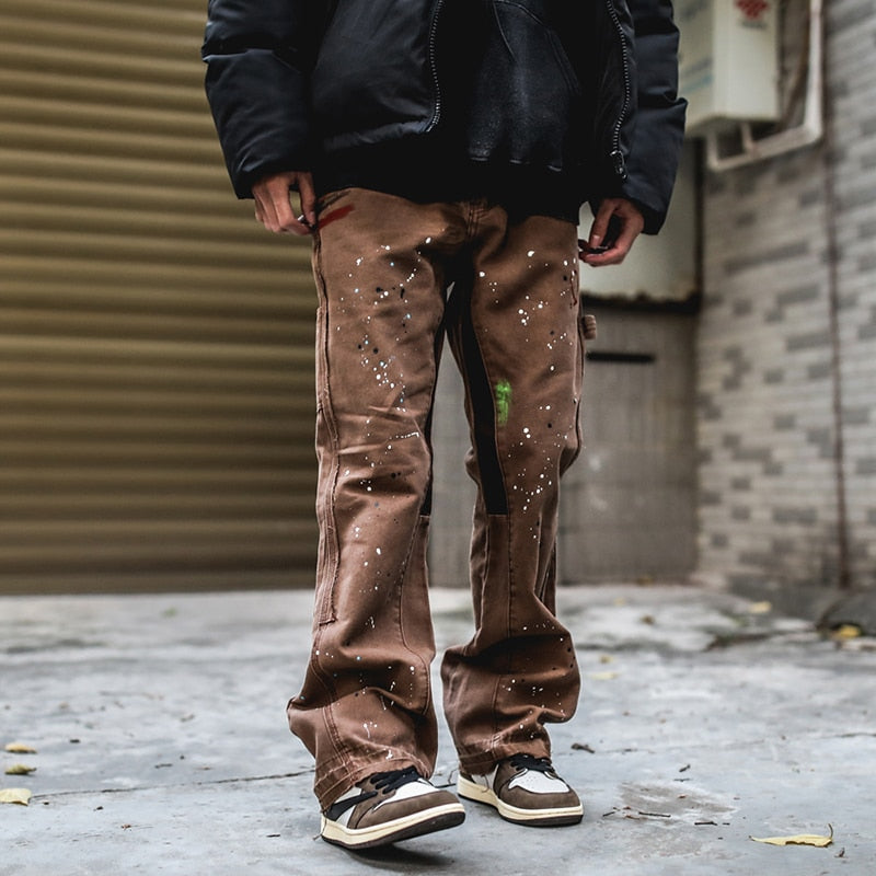 Painter's Denim Flare Pants