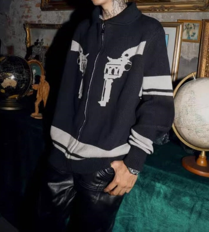 Gunslinger Knit Collar Zip-Up