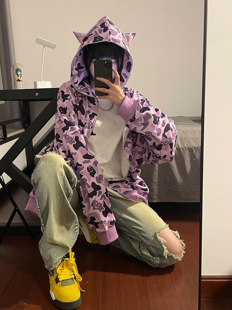 Demon Camo Zip-Up Hoodie