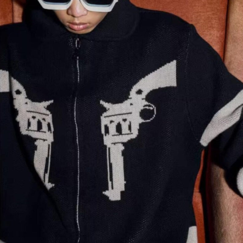Gunslinger Knit Collar Zip-Up