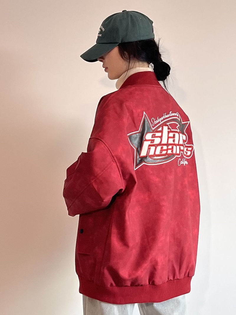 Star Hearts Vintage Bomber