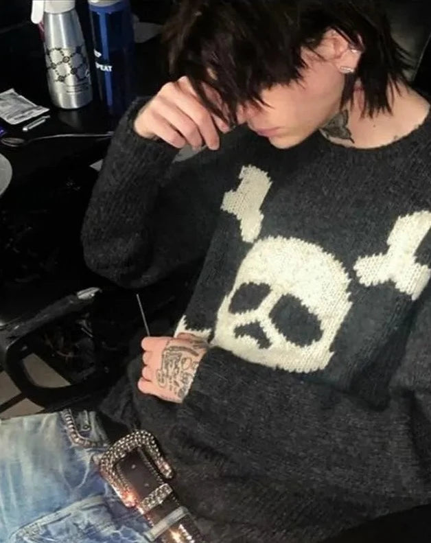Skull Vintage Knit Sweater