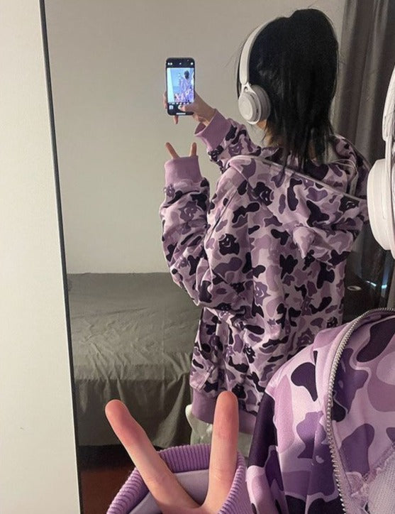 Demon Camo Zip-Up Hoodie