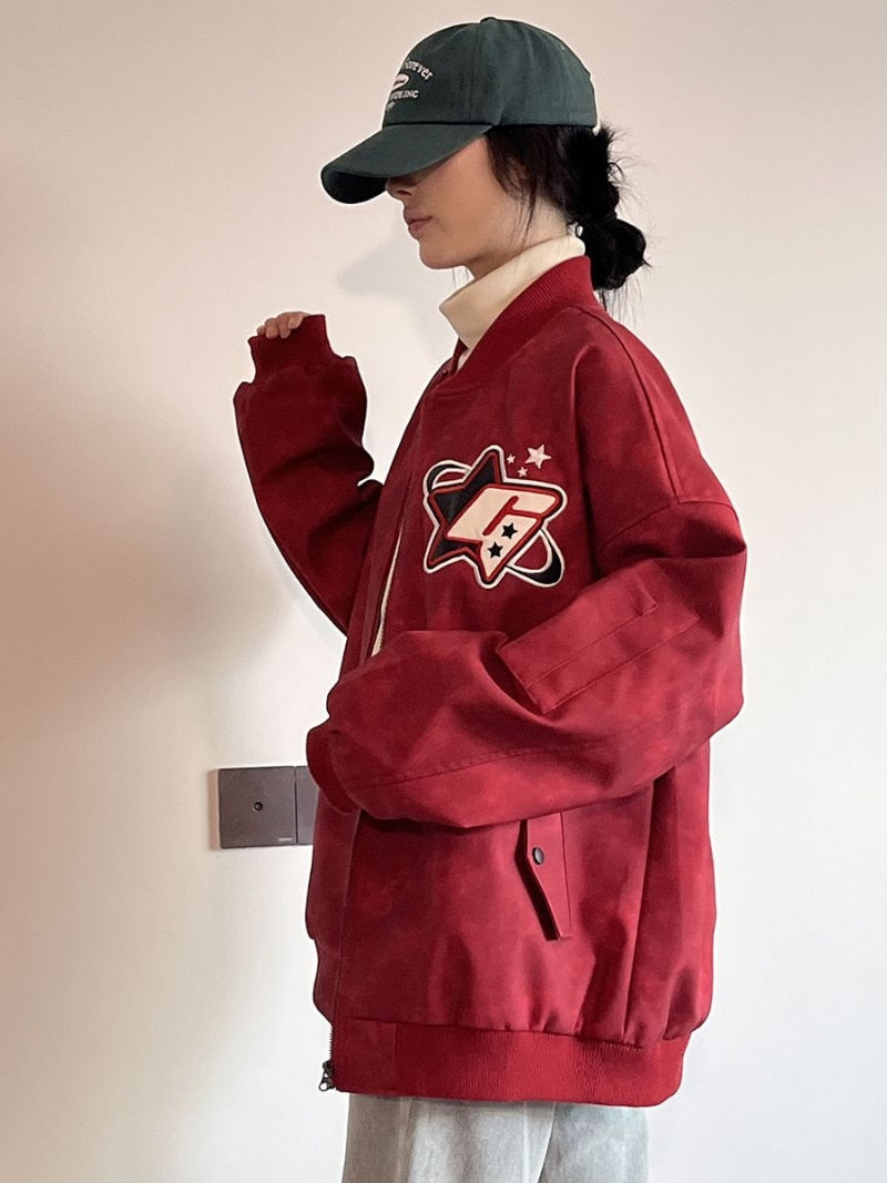 Star Hearts Vintage Bomber