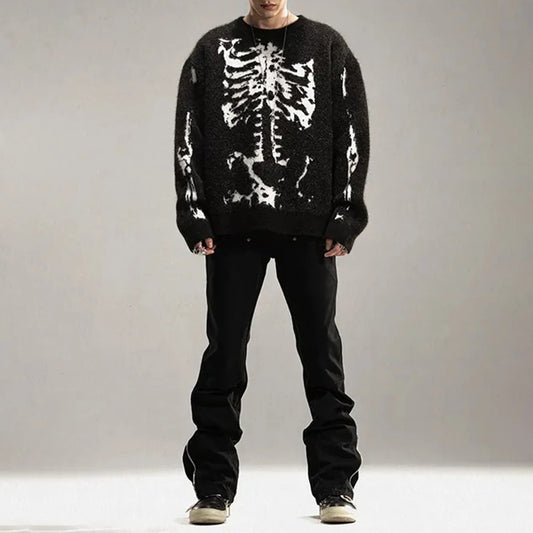 Dark Skeleton Knit Sweater