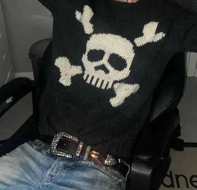 Skull Vintage Knit Sweater