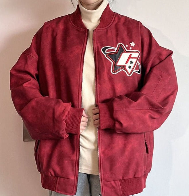 Star Hearts Vintage Bomber