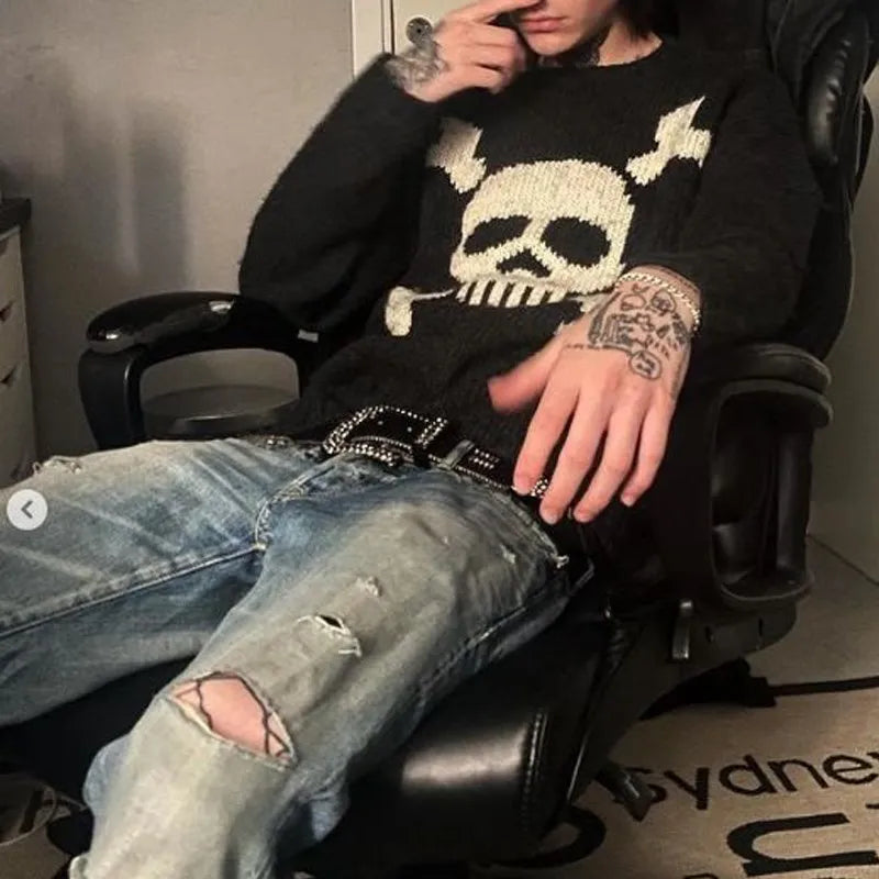 Skull Vintage Knit Sweater