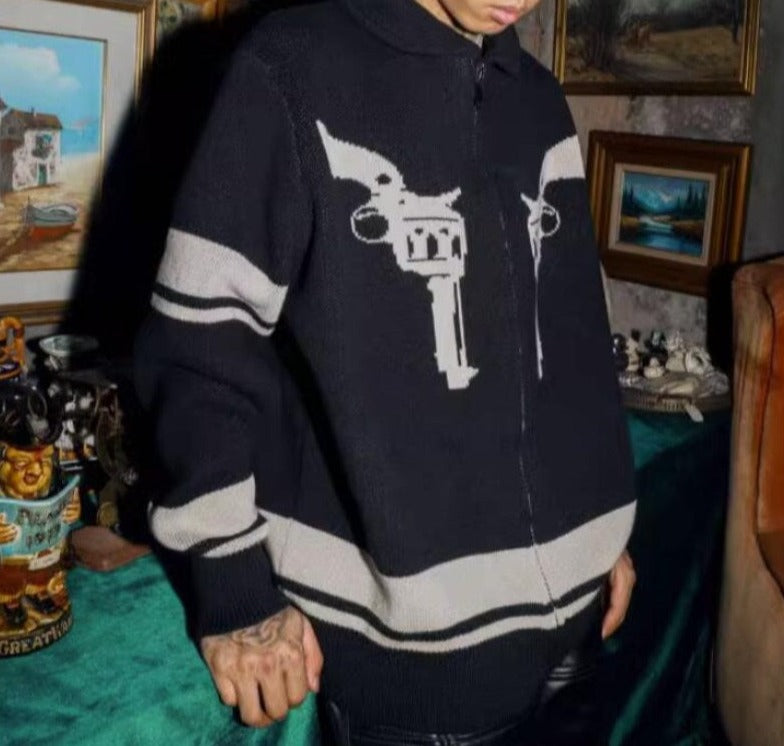 Gunslinger Knit Collar Zip-Up