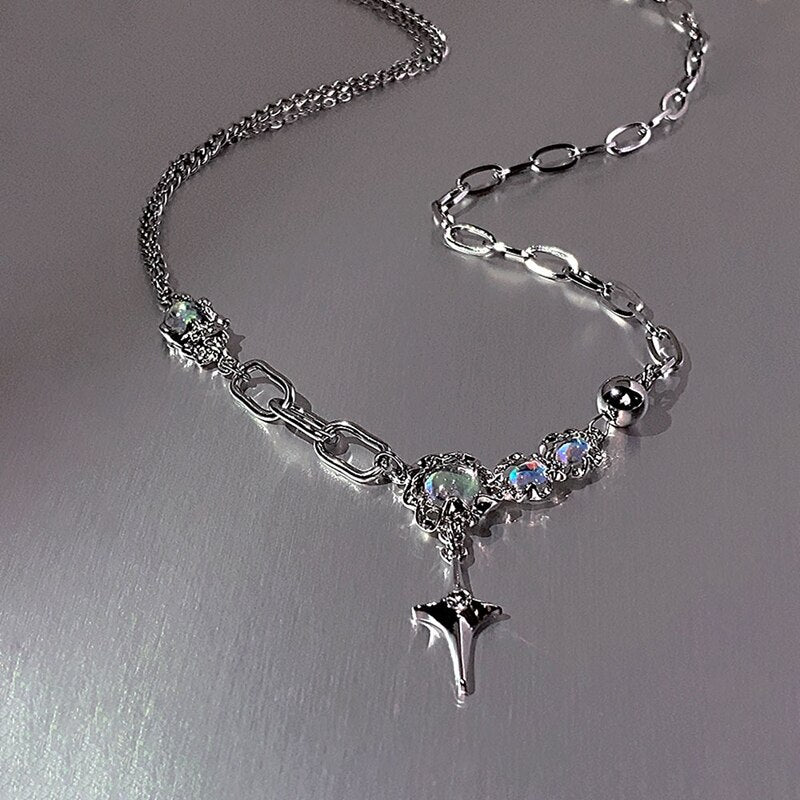 Cross Star Pearl Brace Necklace