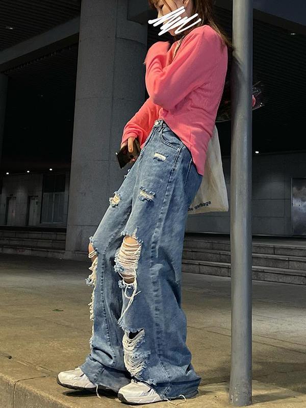 Ripped Bell Denim Pants