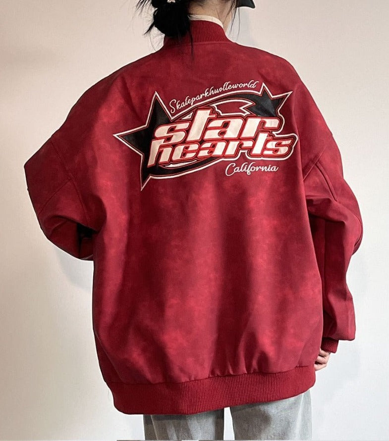 Star Hearts Vintage Bomber