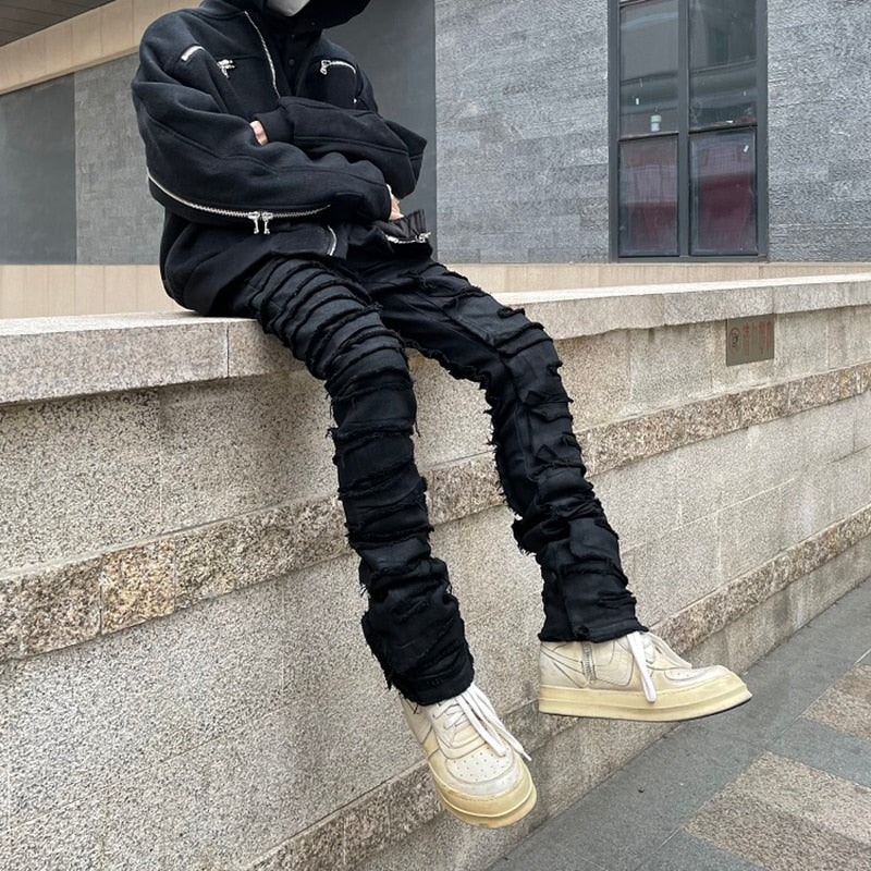 Heavy Stacked High Street Denim Pants