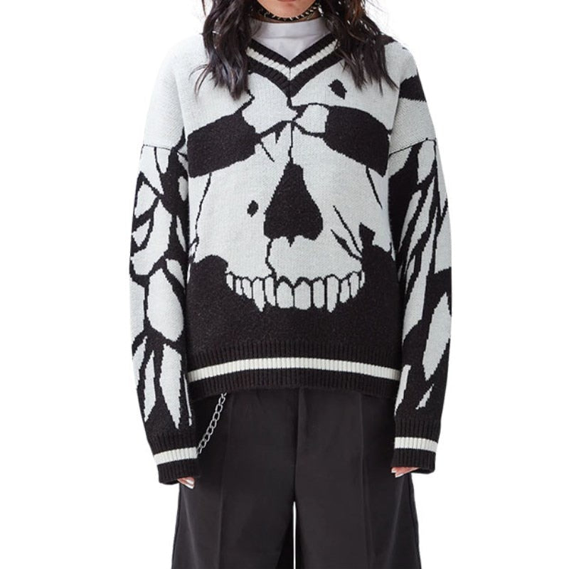 Fracture Skull Knit Sweater