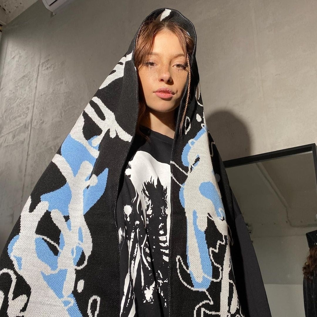 Chaotic Camo Knit Scarf