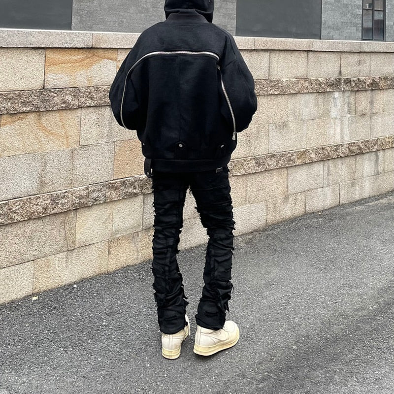 Heavy Stacked High Street Denim Pants