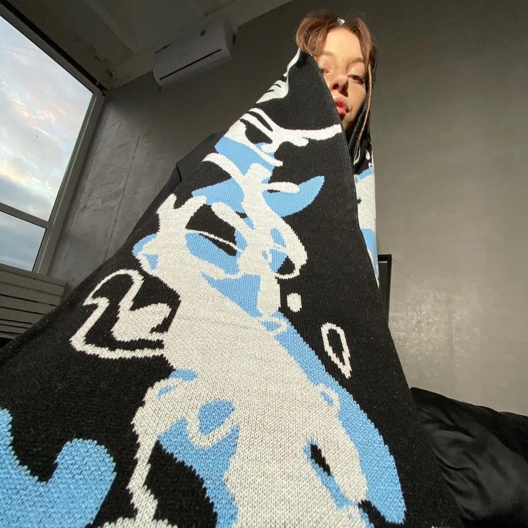 Chaotic Camo Knit Scarf
