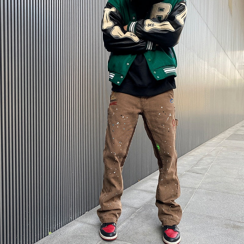 Painter's Denim Flare Pants