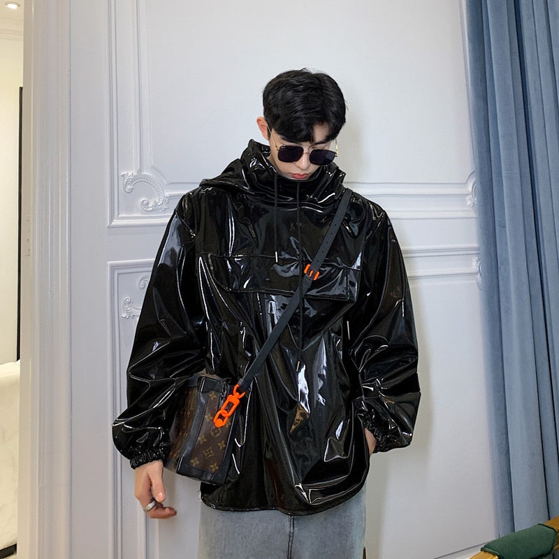 Hooded Leather Pullover Coat - SHIRO KAGE