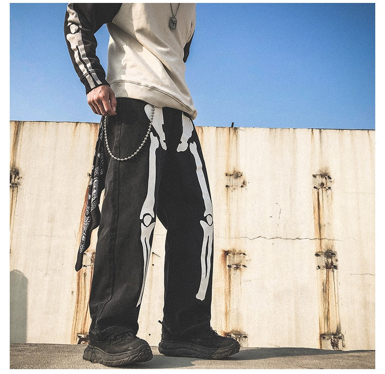 Skeleton Oversized Jean Pant - SHIRO KAGE
