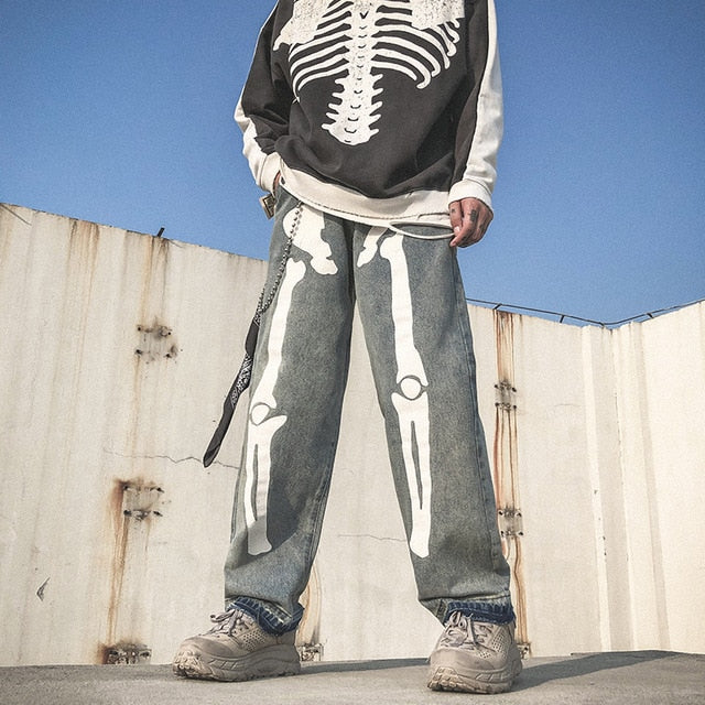Skeleton Oversized Jean Pant - SHIRO KAGE