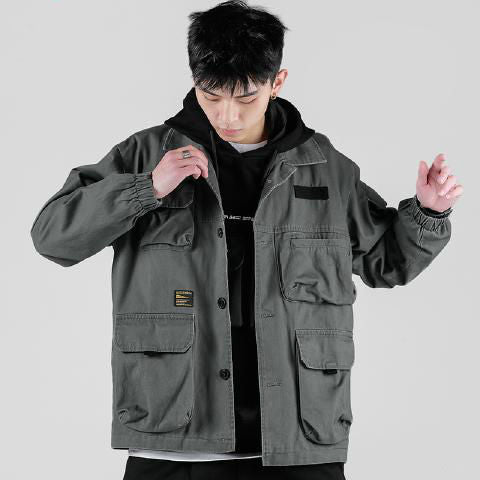 Volcano Ash Combat Cargo Jacket - SHIRO KAGE