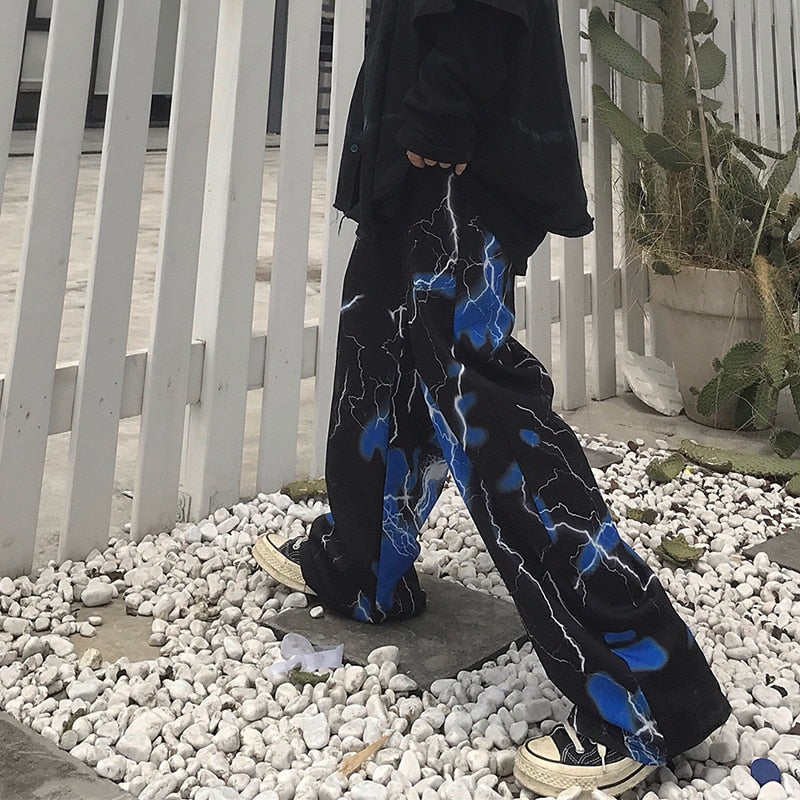 Lightning Graphic Trousers - SHIRO KAGE