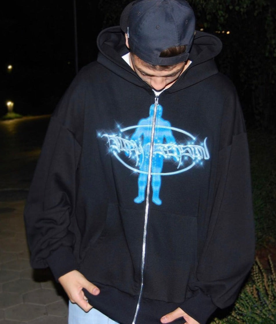 Blue Aura Zip Hoodie