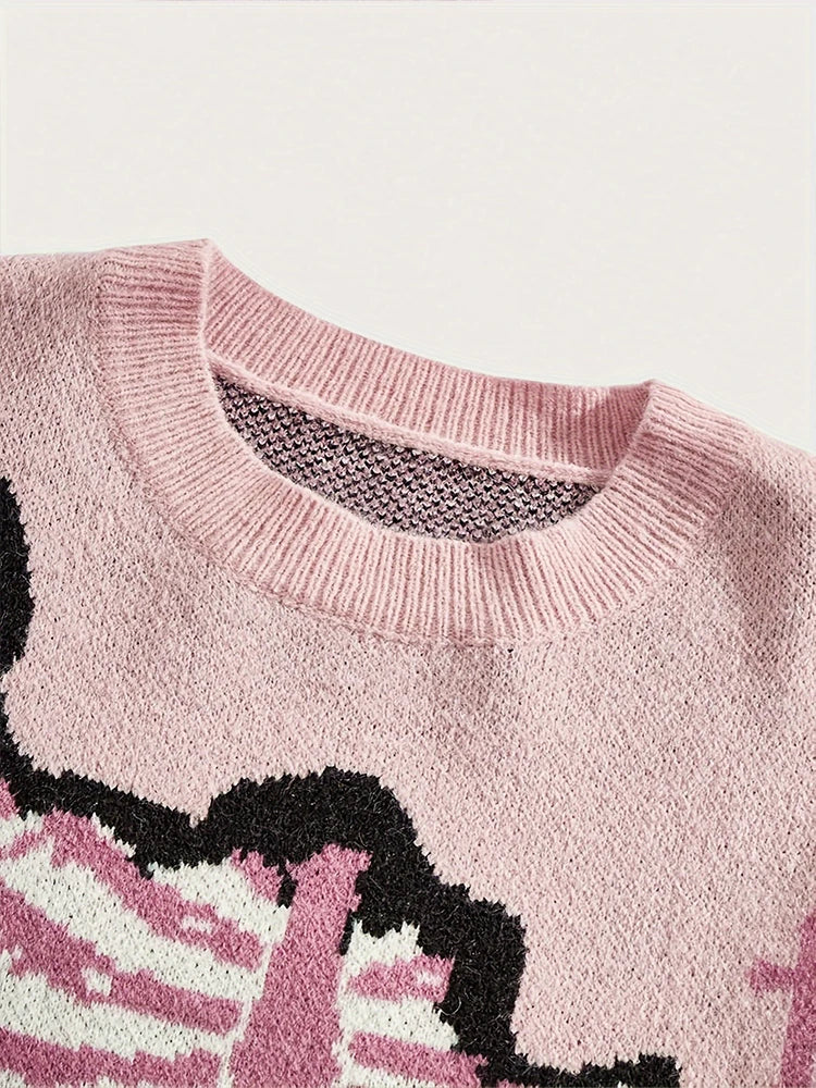 Pink Skeleton Knit Sweater