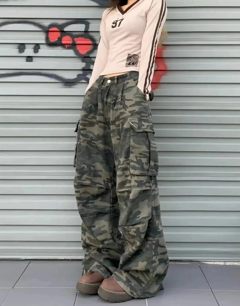 Camo Flare Cargo Pants