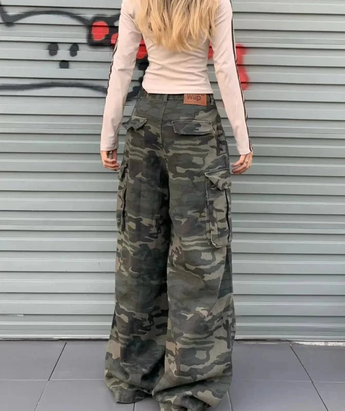 Camo Flare Cargo Pants