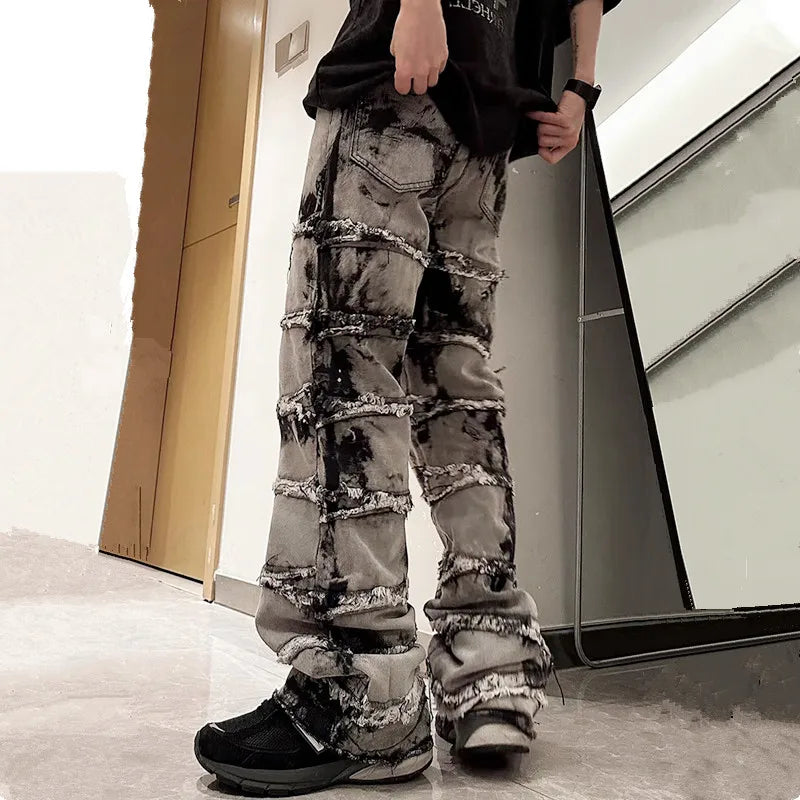 Marble Stacked Denim Jeans