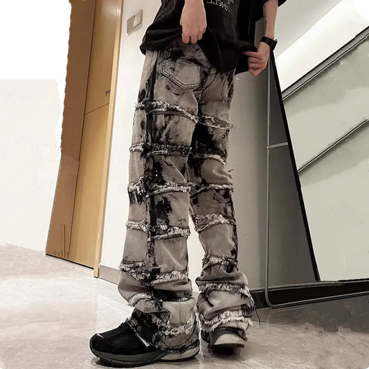 Marble Stacked Denim Jeans