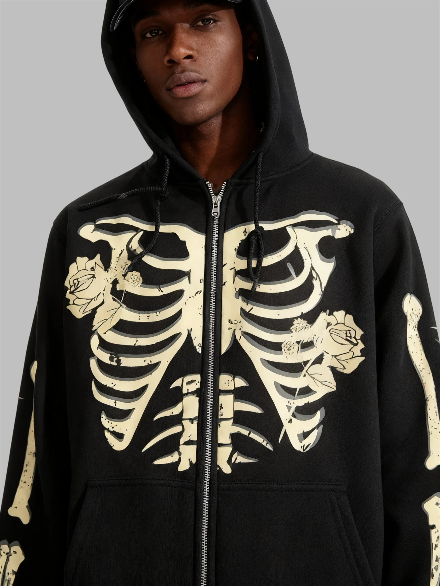 Skeletons & Roses Zip Hoodie