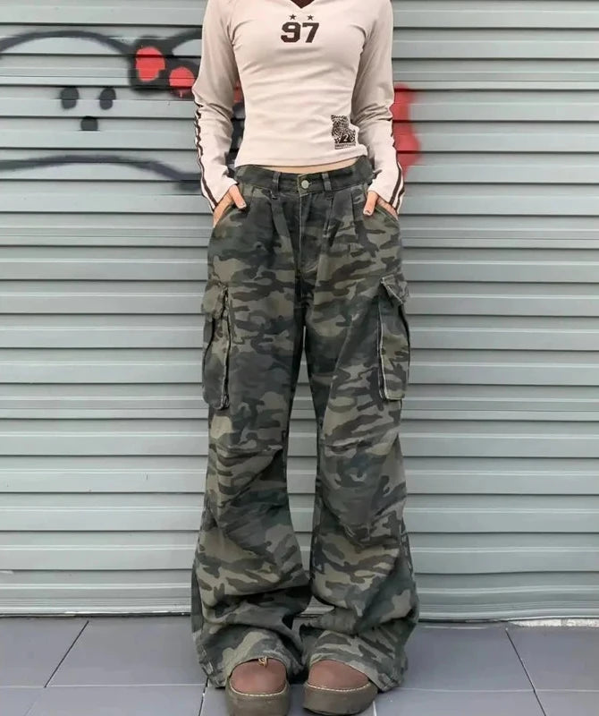 Camo Flare Cargo Pants