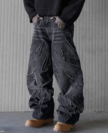 Black Wing Denim Jeans