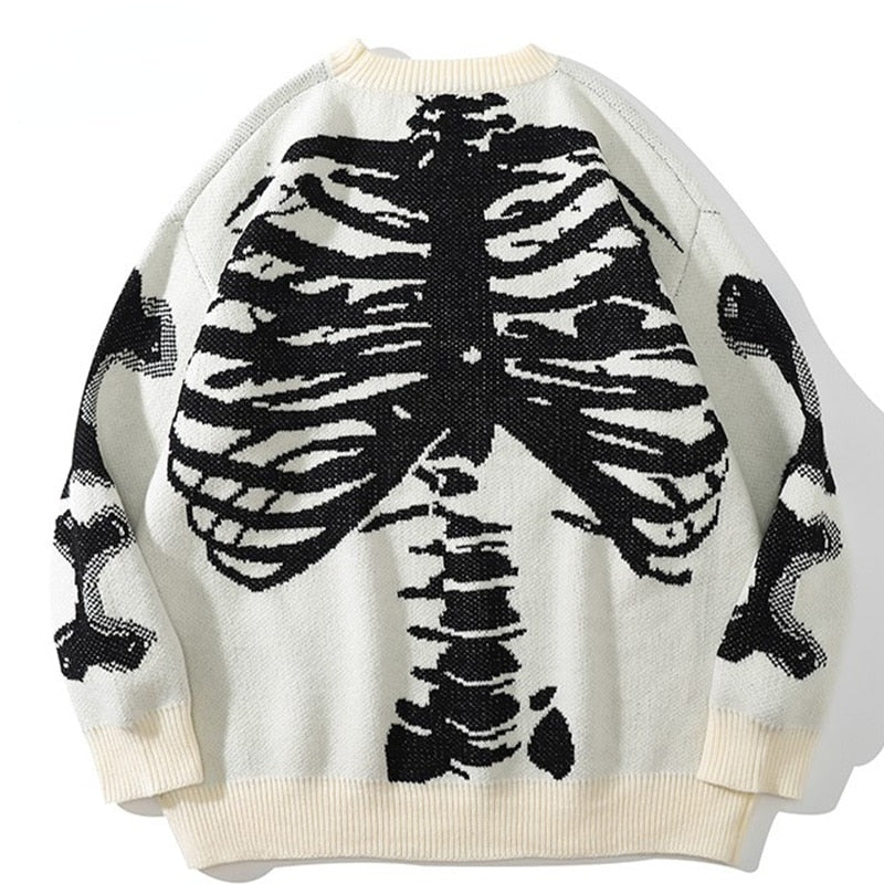 Oversized Skeleton Knit Sweater - SHIRO KAGE