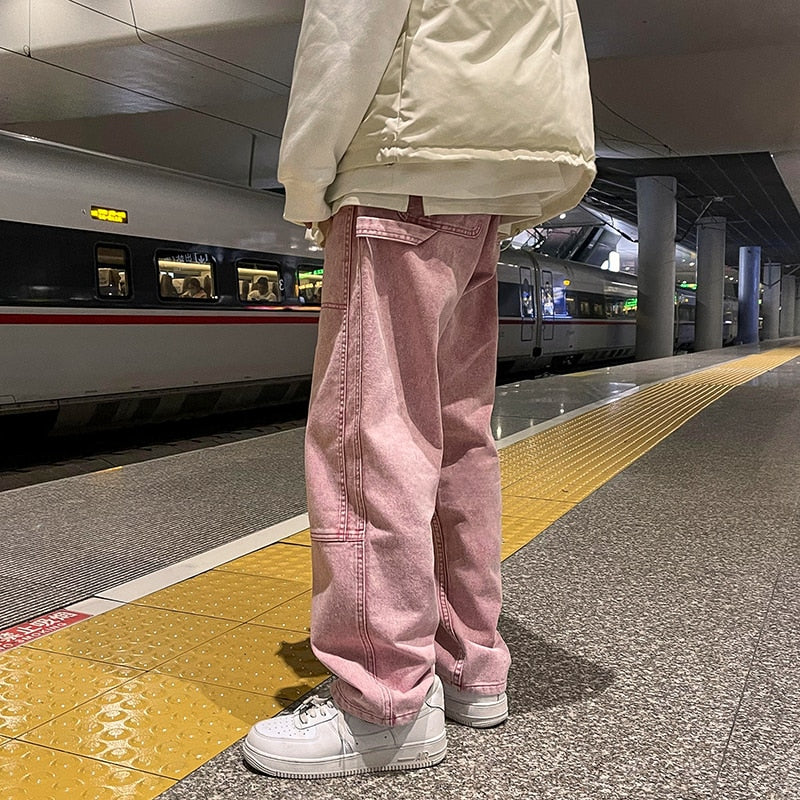 Pink Neutral Denim Trousers - SHIRO KAGE