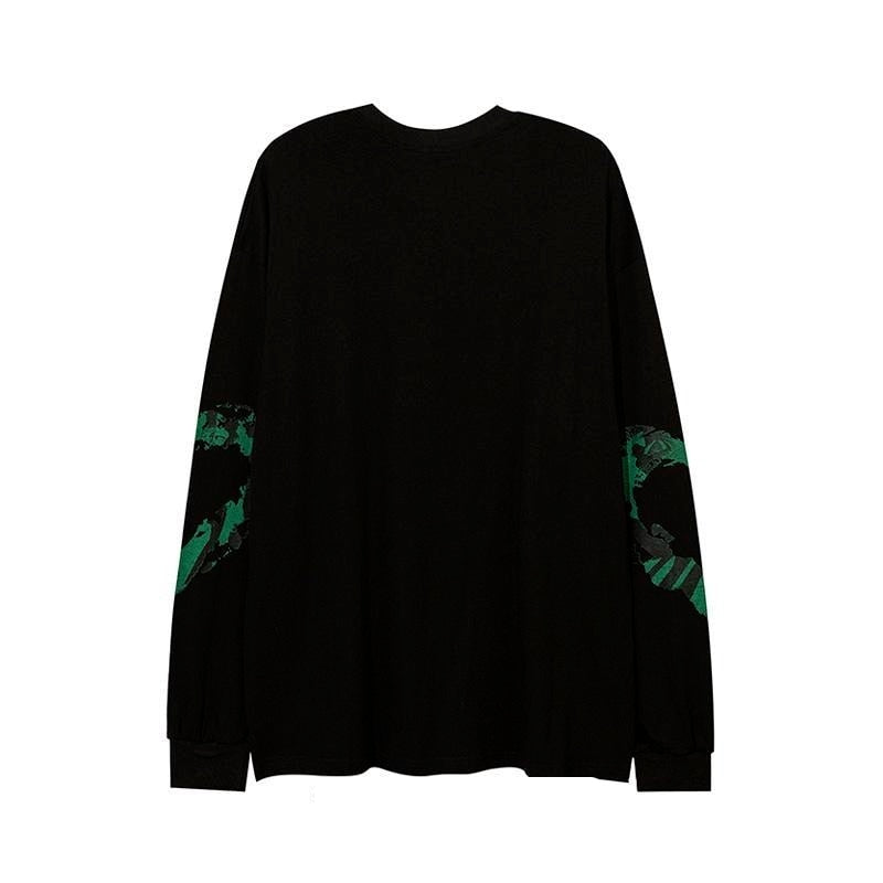 Goth Green Spiked Heart Pullover - SHIRO KAGE